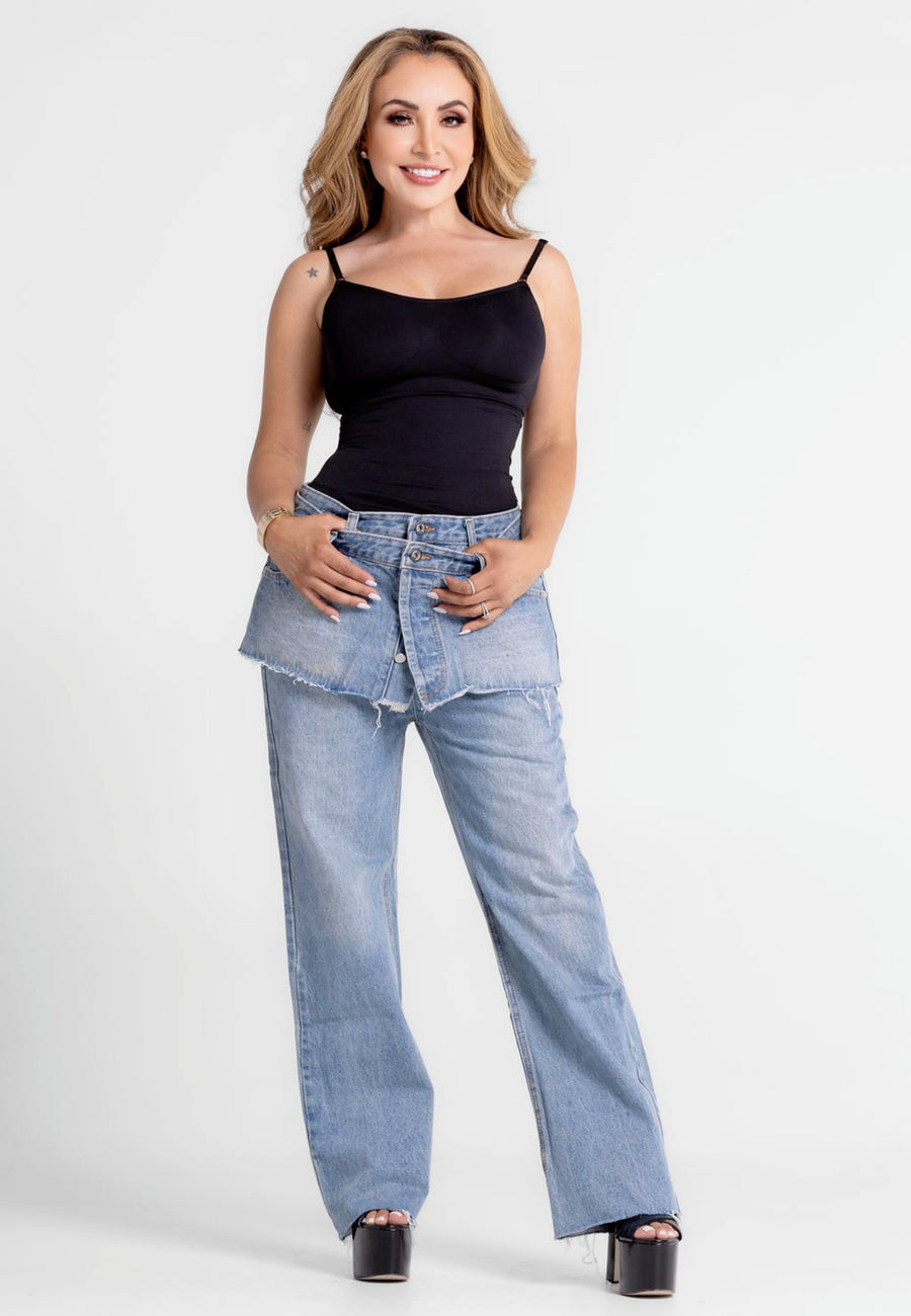 Denim Skirt Overlay 2 in 1 Jeans FINAL SALE, NO RETURS, NO EXCHANGE!